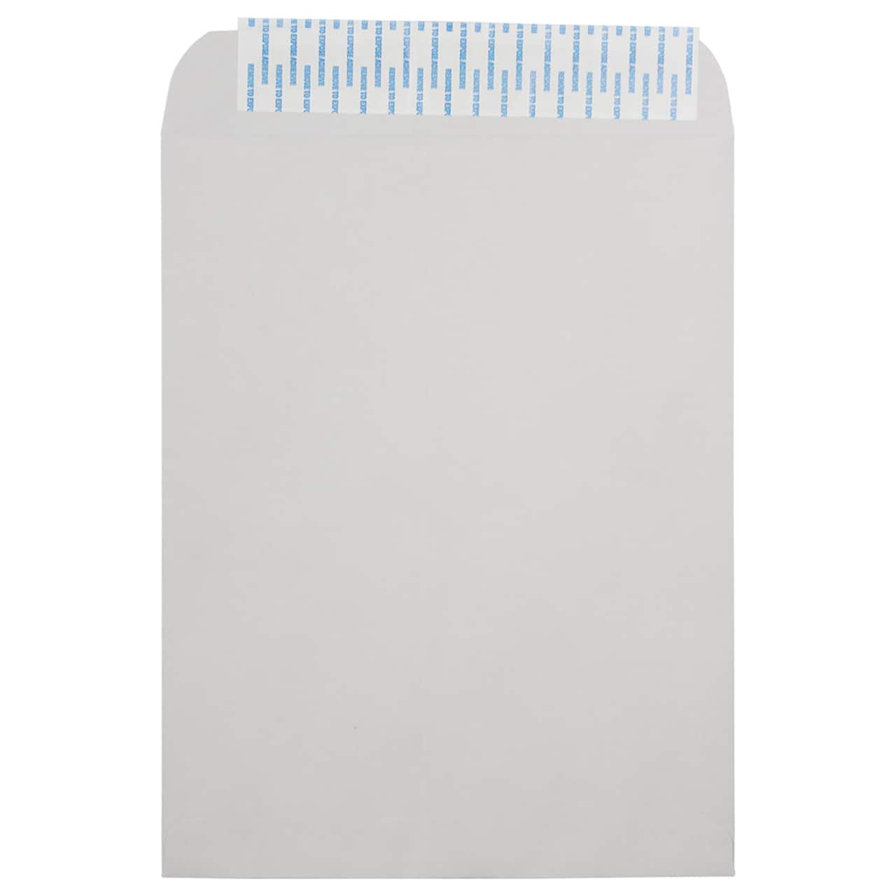 JAM Paper 10" x 13" Light Gray Kraft Peel & Seal Envelopes